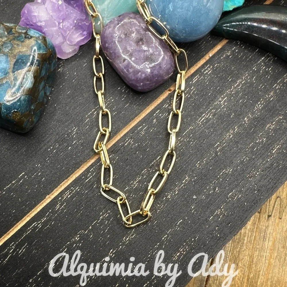Gold steel curb chain Cuban dainty skinny choker short necklace